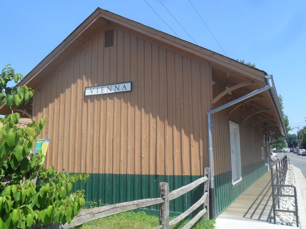 The old Vienna railroad depot on the W&OD Trail