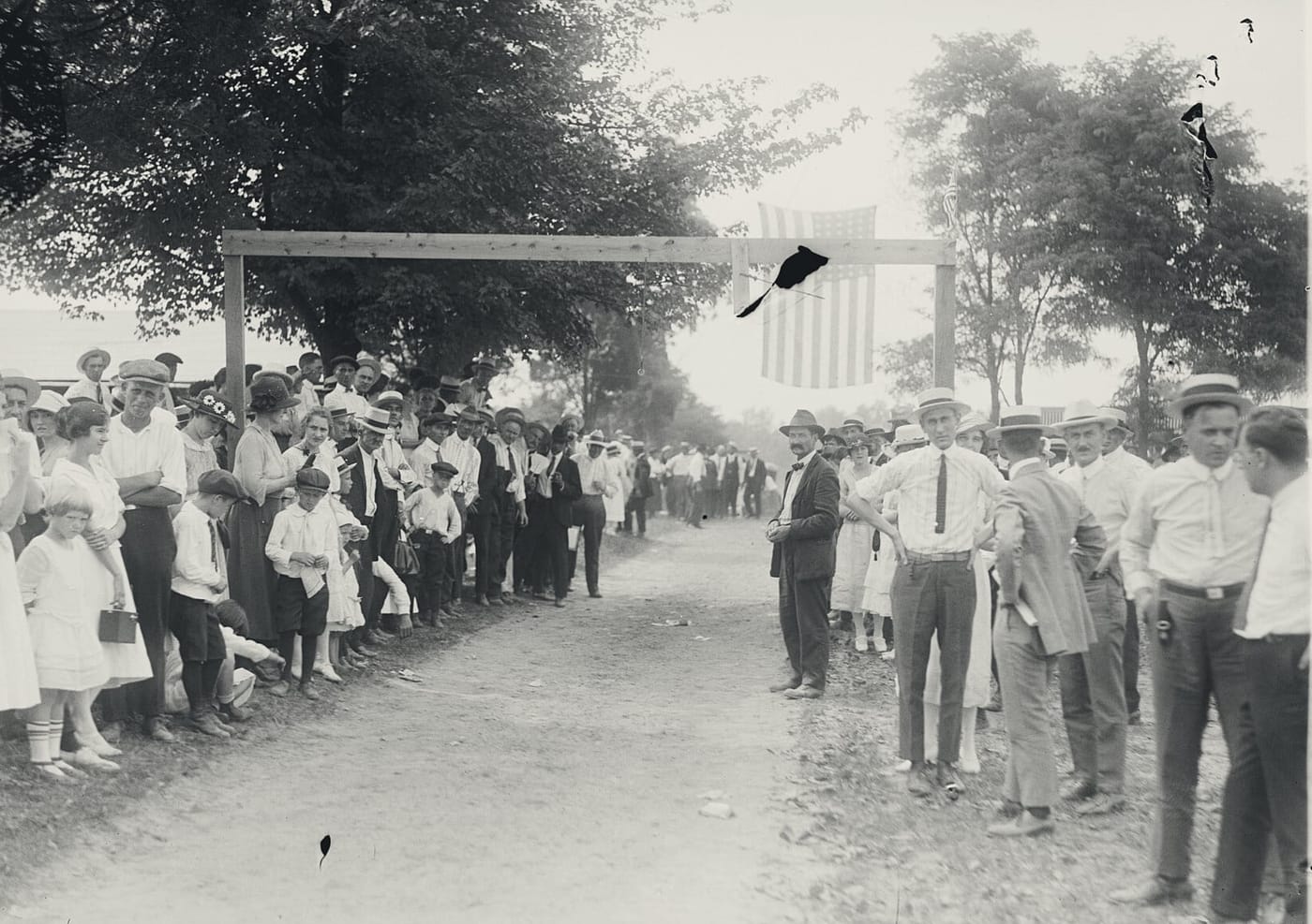 Crowds lining the road for Vienna's Fourth of July celebration in 1921
