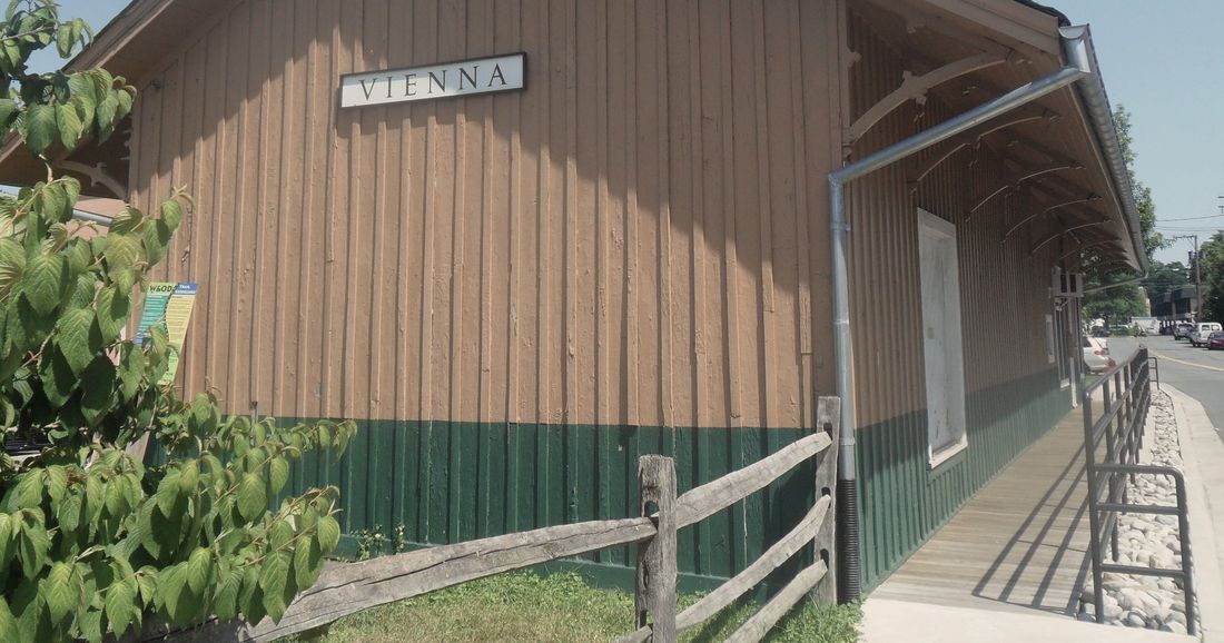 The old Vienna railroad depot beside the W&OD Trail